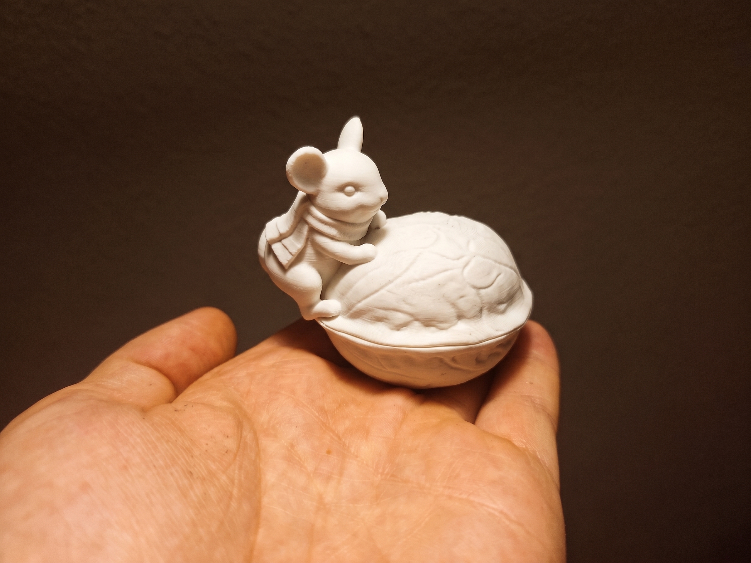Maus auf Walnuss