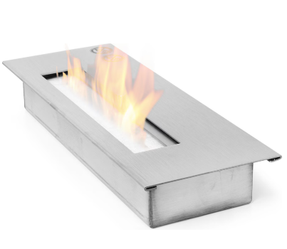 Lounge-Kamin Oval Edelstahl Brennkammer